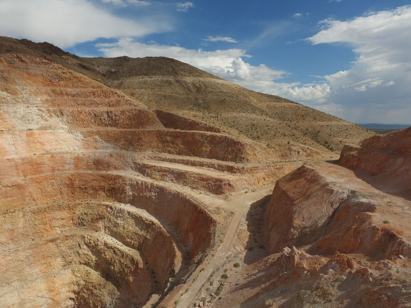 Aerial view of a mine and workings