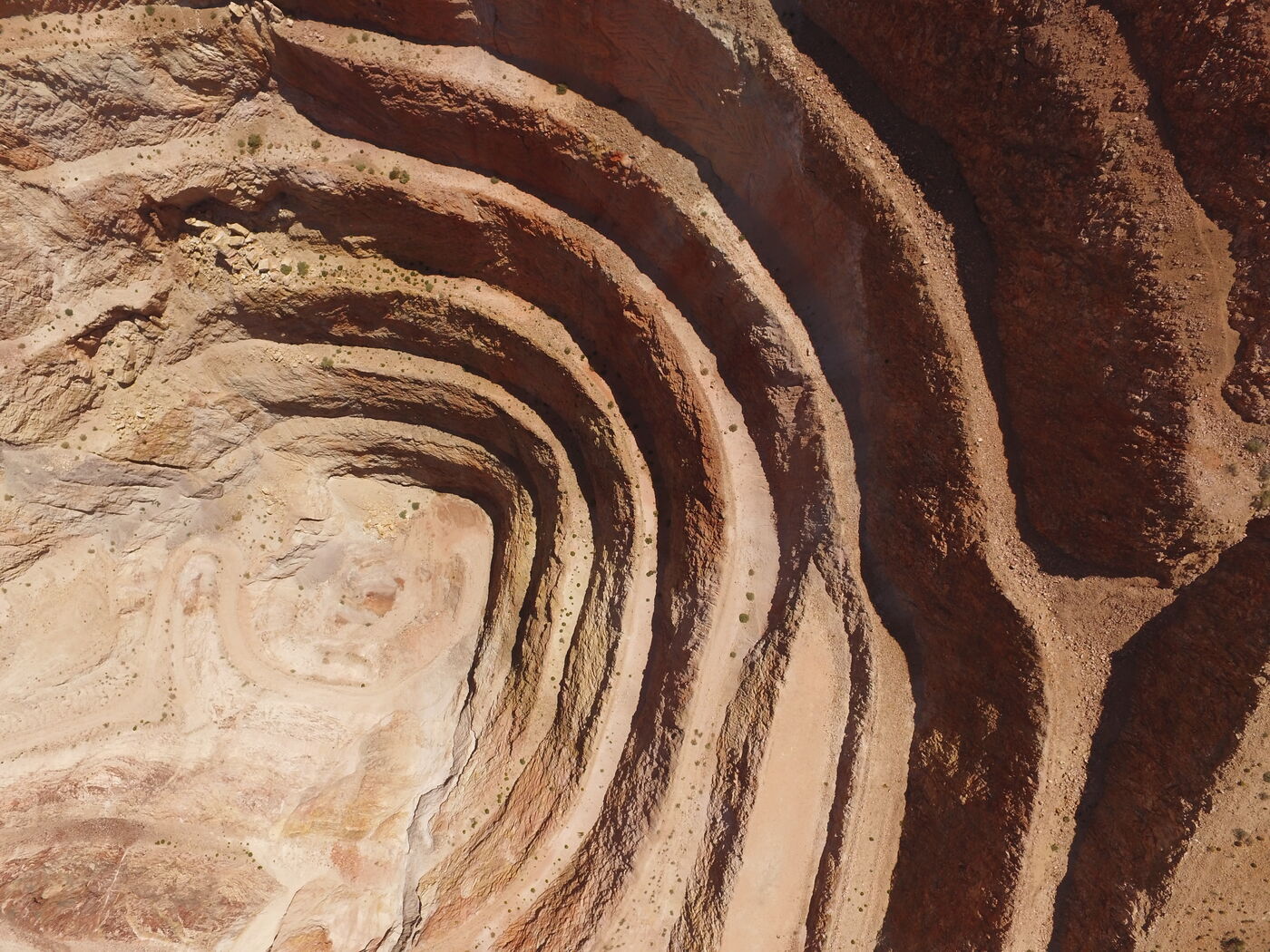 Folded rock strata from the air